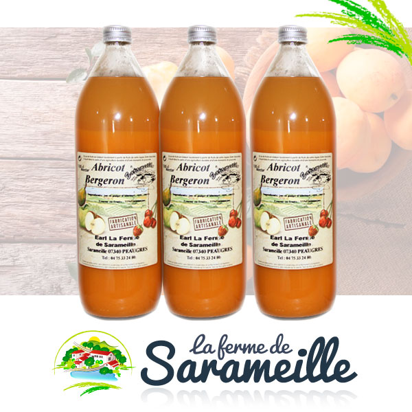 Jus d'abricot Bergeron Producteur | La ferme de Sarameille Peaugres, Davézieux, Annonay Ardèche Rhône-Alpes