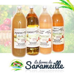 Mix Jus de fruits Producteur | La ferme de Sarameille Peaugres, Davézieux, Annonay Ardèche Rhône-Alpes